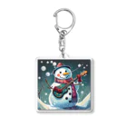 のんびりアート工房の雪だるまアーティスト Acrylic Key Chain