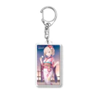 MENCHIKATSUの着物の女の子(お正月) Acrylic Key Chain