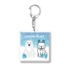 FRENCHIEのしろくまと雪遊びを楽しむフレブル🧤 Acrylic Key Chain