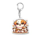 mitsu5872のわんぱく子犬とやさしいママ Acrylic Key Chain