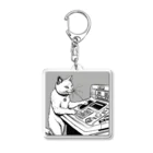 NORI's yoki2shopのボタン猫（シリアス） Acrylic Key Chain