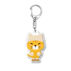 chi-bitのニット帽をかぶったトラ猫 Acrylic Key Chain