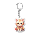 日向ぼっこの縁起猫 Acrylic Key Chain