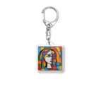 garireoのピカソ風の絵画1 Acrylic Key Chain