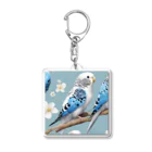 AI Imaginationのかわいいセキセイインコのイラストグッズ Acrylic Key Chain