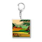 lallypipiのドット柄の世界「野生の王国」グッズ Acrylic Key Chain