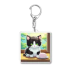 yoiyononakaのお餅と白黒猫 Acrylic Key Chain