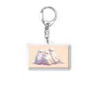 ちゅんちゅんショップの白いセキセイインコ Acrylic Key Chain