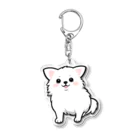 ファンシーTシャツ屋のかわいいロングコートチワワちゃん Acrylic Key Chain