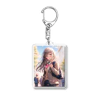 シロクマペンギンのブレザーセーラー服ミックス制服の女の子 Acrylic Key Chain