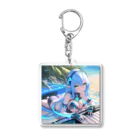 シロクマペンギンのエルフのサイバーピアニストの夏休み Acrylic Key Chain