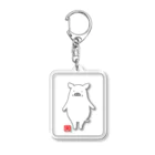 ハナイとトンの十二支「亥（イノシシ）」白 Acrylic Key Chain