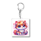 もふもふアニマルズのふわふわ大目な可愛い猫 Acrylic Key Chain