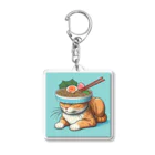 ベルギービールバー麦酒本舗公式グッズのラーメン猫 Acrylic Key Chain