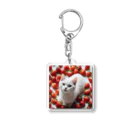 kiryu-mai創造設計のいちごねこ・スクエア Acrylic Key Chain