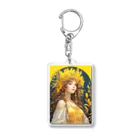 metaのミモザの花の妖精・精霊の少女の絵画 Acrylic Key Chain