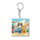 【volleyball online】の猫好きのみなさん必見！愛らしい猫のバレーボールグッズ Acrylic Key Chain