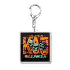 k.a.u.j.7のおしゃれでユニークなハロウィンの風景が広がります Acrylic Key Chain