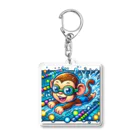 アニマルキャラクターショップのSwimming monkey Acrylic Key Chain