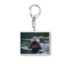 「動物ミリ屋」のカワウソのパーくん Acrylic Key Chain