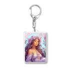 metaのライラックの花の妖精・精霊の少女の絵画 Acrylic Key Chain