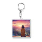 241028mada-mumeinadezaina-の女性の後ろ姿 Acrylic Key Chain