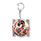 manyou-lab_Ukiyo-eの浮世絵 花魁と桜 Ukiyoe Oiran and Cherry Blossoms [UOS-DL-SR001-0010] アクリルキーホルダー