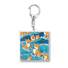 春夏秋冬。のサーフィンをする柴犬。 Acrylic Key Chain