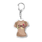 ファンシーTシャツ屋の水玉メガネ柄シャツ Acrylic Key Chain