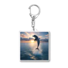 ai美女ショップの夕日とイルカ🐬🌅 Acrylic Key Chain