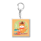 piyomingoのコーヒー猫マン Acrylic Key Chain