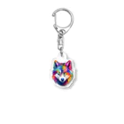 MK's SOLUTIONのカラフルなおおかみ Acrylic Key Chain