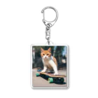 ゴーアップのa cat on the skateboard（スケボネコ） Acrylic Key Chain