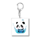 waterpandaの水に落ちるパンダ Acrylic Key Chain