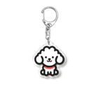 わんこグッズしょっぷcooの白プードル Acrylic Key Chain