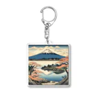 日本の風景 COOL JAPANの逆さ富士、Upside down Mt.Fuji Acrylic Key Chain