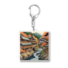 日本の風景 COOL JAPANの日本の風景、温泉街　Japanese hot spring town Acrylic Key Chain