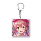 asanonnのリボン付きヘッドバンドな女の子 Acrylic Key Chain