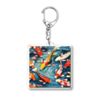 日本の風景 COOL JAPANの日本の風景　日本庭園の錦鯉、Jpanese garden and NISHIKIGOI Acrylic Key Chain