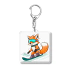 まるアニマル　のスノーボード　キツネ Acrylic Key Chain