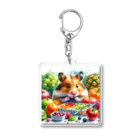 えほんのふんわりぺーじのピースケのおいしい発見 Acrylic Key Chain