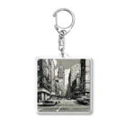 American Comic StyleのAmerican Comic Landscape Mono 4 Acrylic Key Chain