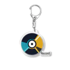 AI-factoryのレトロなレコードショップのロゴ Acrylic Key Chain