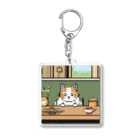 masaのテーブルの上でおねだりしている猫 Acrylic Key Chain