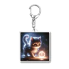 katohkouchiの探究の光、夜を歩く猫 Acrylic Key Chain