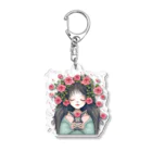 momosoramiaの少女とウサギの薔薇物語 Acrylic Key Chain