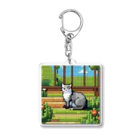 masaのガーデンで日向ぼっこしている猫 Acrylic Key Chain