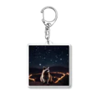 araiguma_shopの星を眺めているアライグマ Acrylic Key Chain