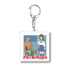 カトランプ商店の少女と猫と鹿と金魚 Acrylic Key Chain