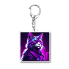 jujumarucatのROCKYCAT　ガラス越し Acrylic Key Chain